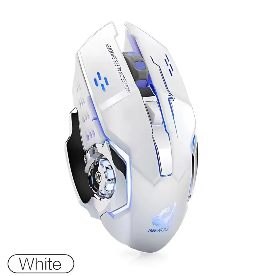 ZLRLMHY 2,4 G kabellose Bluetooth-Maus, USB-Computerspielmaus mit Empfänger, LED, bunt, wechselnd, optisch, leise, ergonomisch: Lila