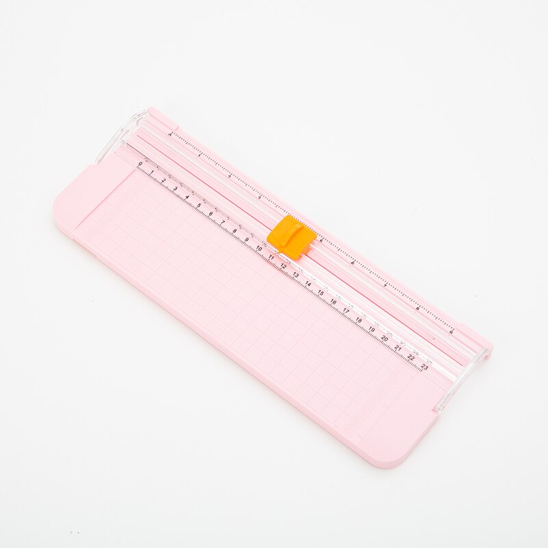 Mini Photo Paper Cutter with Pull-out Ruler Square Blade Carriage Knife Guillotine Color Cutting Board Trimmer for Journal A6680: Pink
