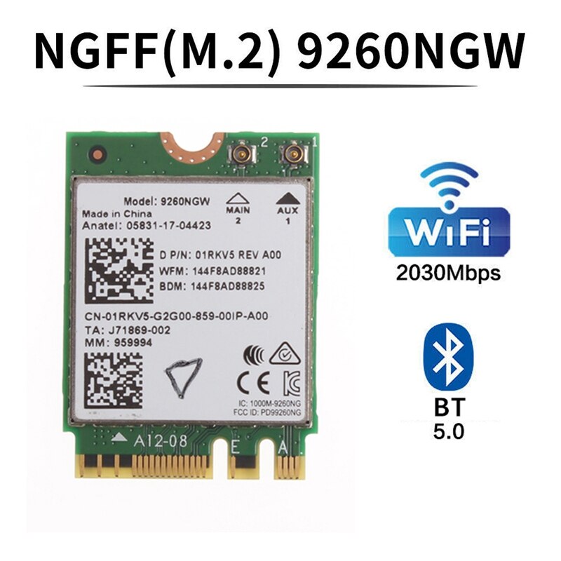9260 Ac 9260NGW Netwerk Wifi Kaart M.2 2030Mbps 2.4G/5Ghz 802.11Ac Bluetooth 5.0 Voor Laptop Desktop windows 10: Default Title