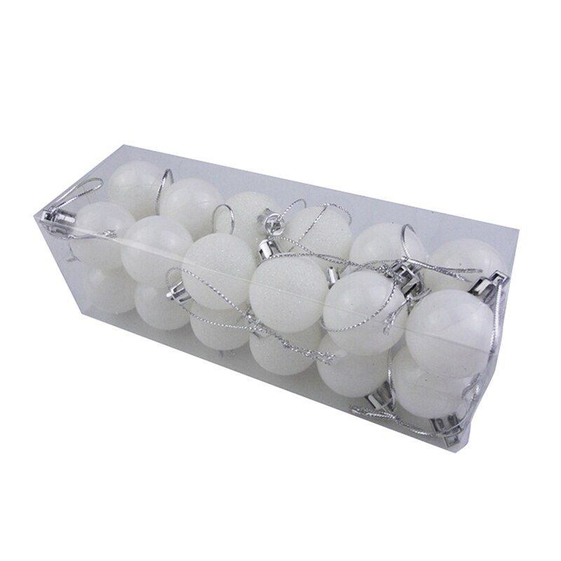 24pcs plastic kerstballen 3cm kerstboom licht decoratie bal huis Christmas party decorations: WHITE