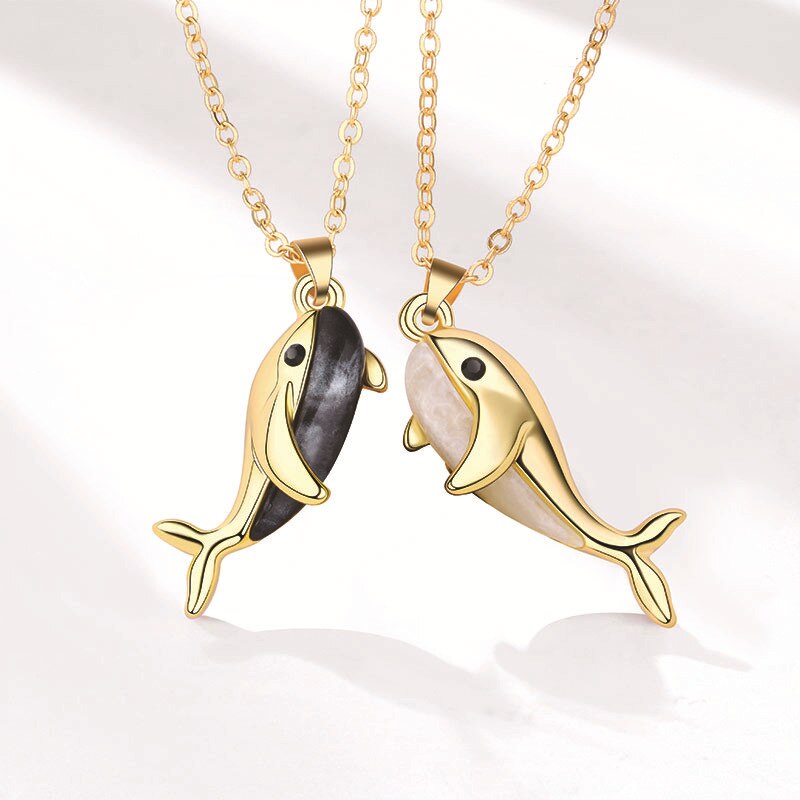 Fashion New Whale Love Couple Necklace un paio di collane in Magnetite per uomo e donna regali per san valentino