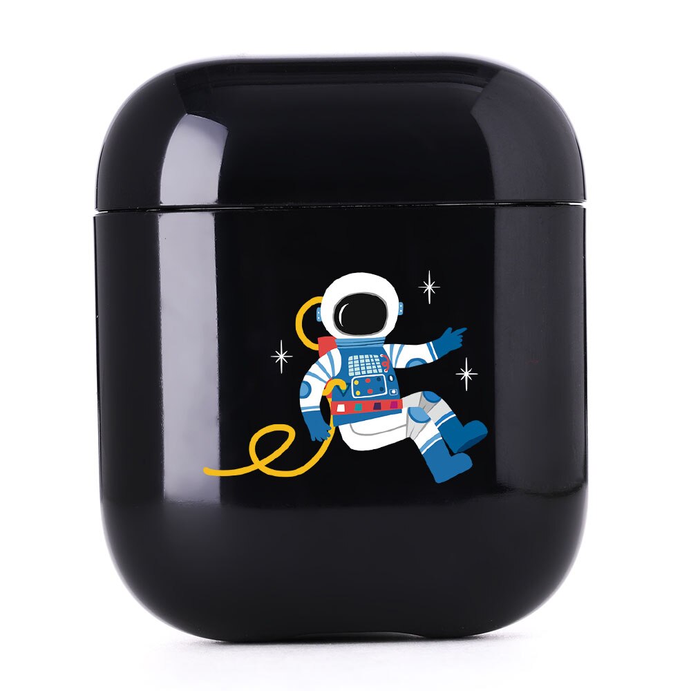 Cute Case For Apple Airpods 1/2 Case Space Planets Astroaunt Bluetooth Earphone Case For Airpods 1/2 Headphone Black Hard Case