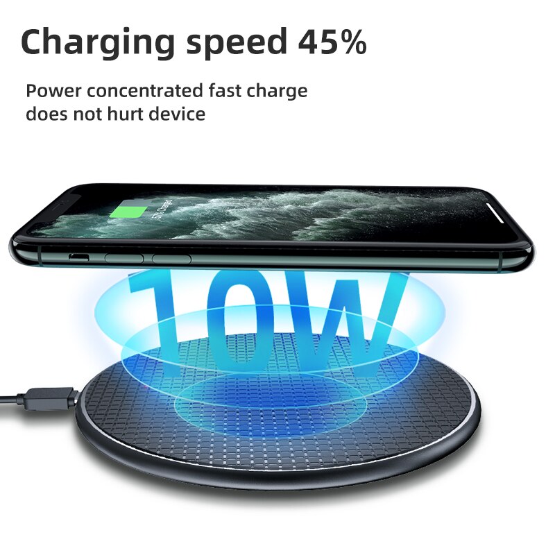 !ACCEZZ 10W Wireless Charger For iPhone 8 Plus X XS XR 11 Pro Max Fast Charging For Huawei Samsung S10 Xiaomi Mix 3 Desktop Pad