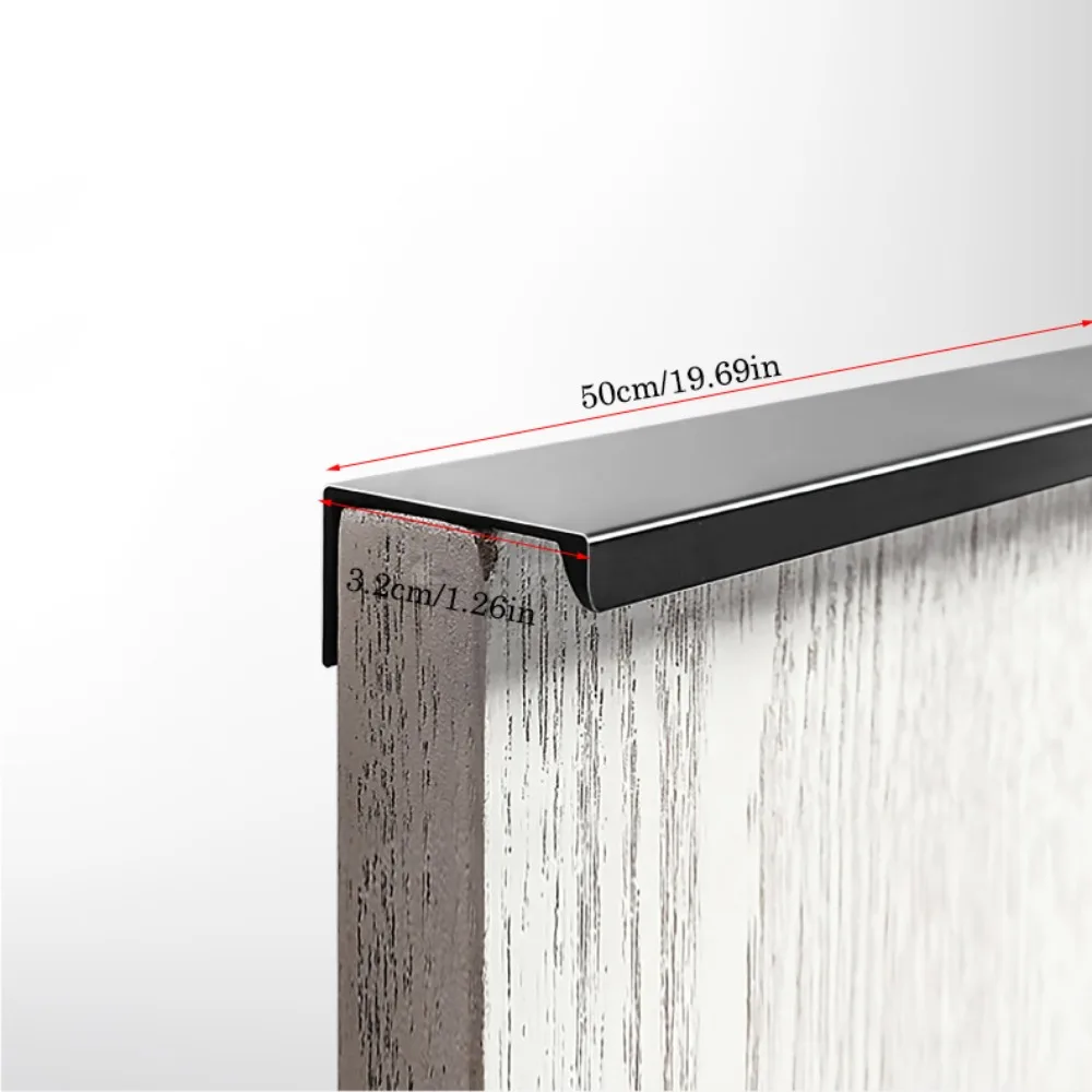 Skjulte skabsgreb i aluminiumslegering, skjulte antioxidante skuffegreb, moderne, snavsafvisende skabsdørgreb: Multi
