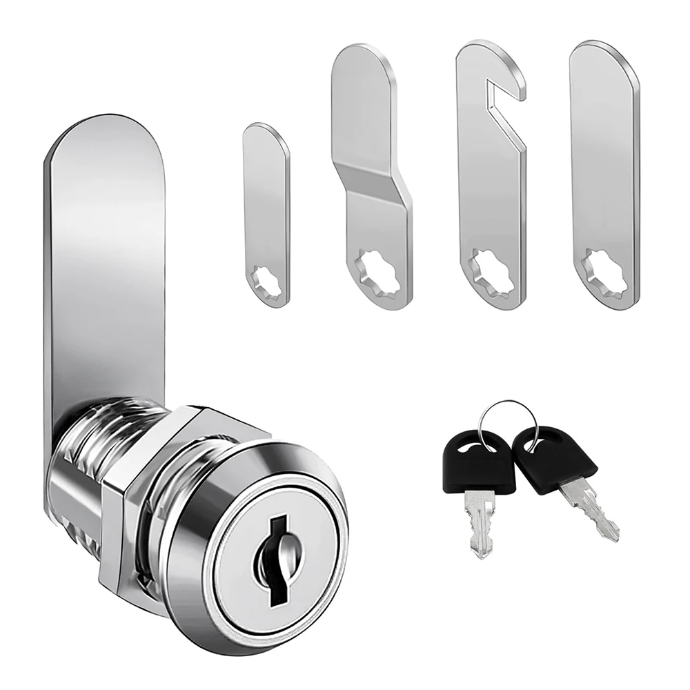 16/20/25/30mm Cam Lock Set Door Cabinet Mailbox Drawer Cupboard Locker Etc,It Comes with 2 Keys and 4 Different Lock Plates: Brown