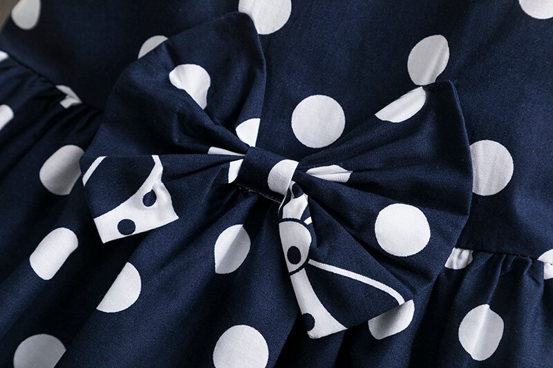 Casual Polkadot Jurken Voor Meisjes Boog Verjaardag Party Dress Kinderkleding Zomerjurk Baby Meisje Kleding 4 5 6 7 8 9 10 11 12 Jaar