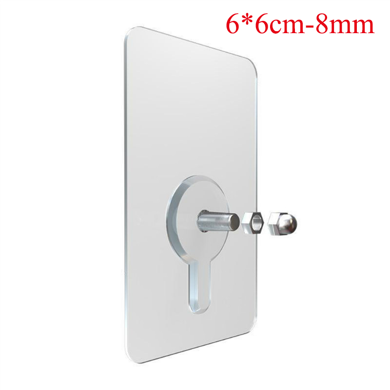 Praktische 2 stuks PVC lijm nagels muur poster Non-trace stok Muur Haak duurzaam transparant sterke lijm schroef Muur nail: 6x6cm-8mm