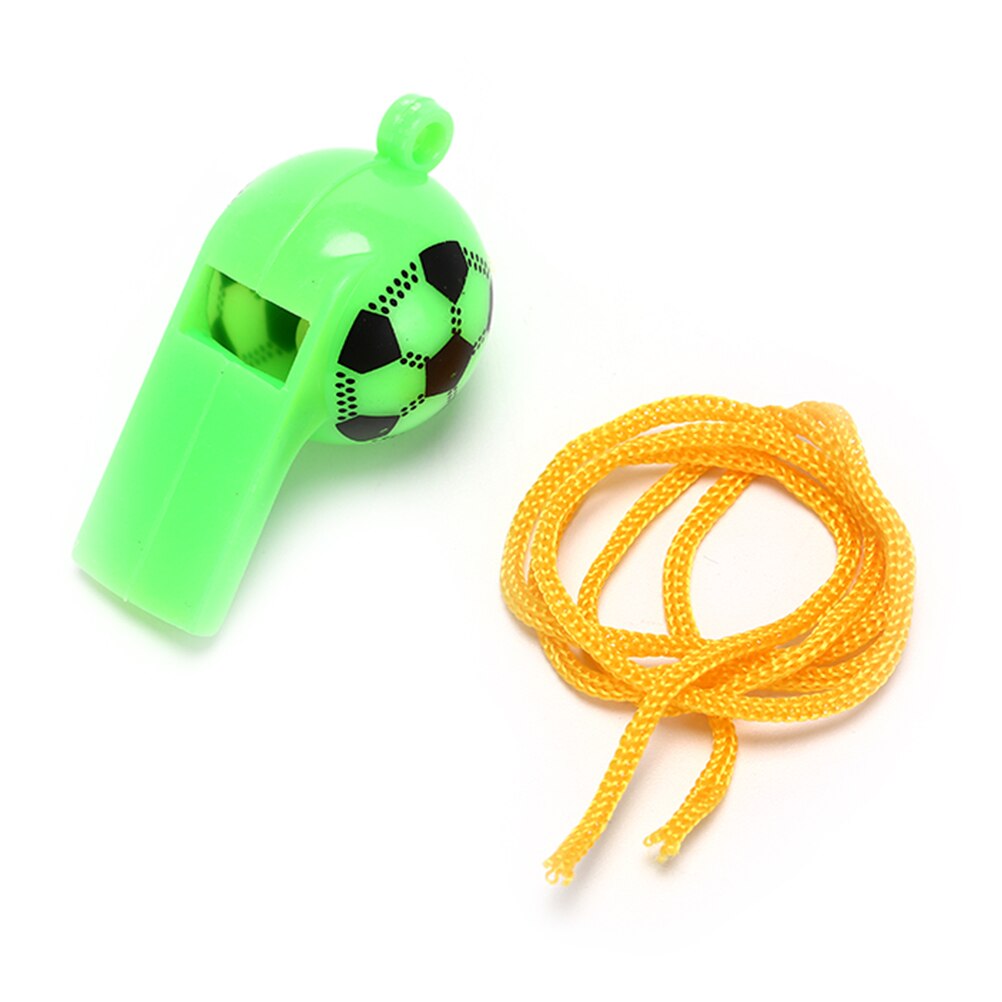 6pcs/lot Plastic soccer football whistle cheerleading toys whistles toys with ropes Survival Outdoor Accessories 3.3*5cm