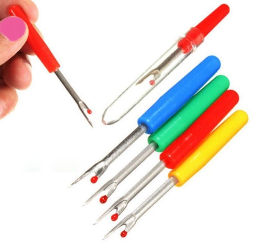 2Pcs Plastic Handvat Craft Draad Cutter Tornmesje Stitch Unpicker Naaien Tool Kruissteek Borduren Naaigaren Remover