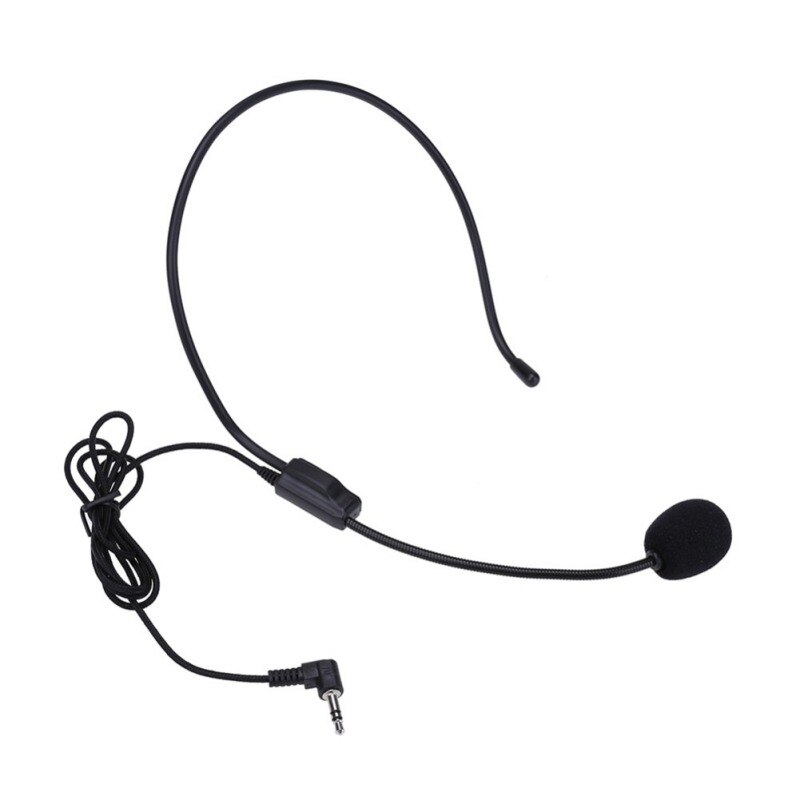 Wired Mic Boom Condenser Headset Microphone Flexible Wired 3.5mm Jack Mic For Loudspeaker