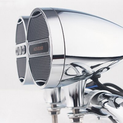 Waterproof Moto MP3 Player Alarm System Amplifier 12V Bluetooth Music Player FM Radio Plating/Frosted Stereo Motorcycle Speaker: Silver plating