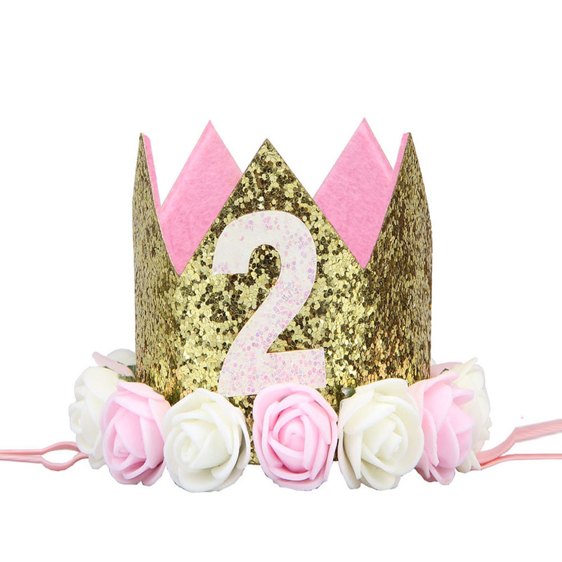 Felice Primo Compleanno Cappellini per Feste E festa arredamento cap di Un Cappello Di Compleanno Della Principessa corona 1st 2nd 3rd anno Vecchio Numero Capretti Del bambino Dei Capelli accessorio