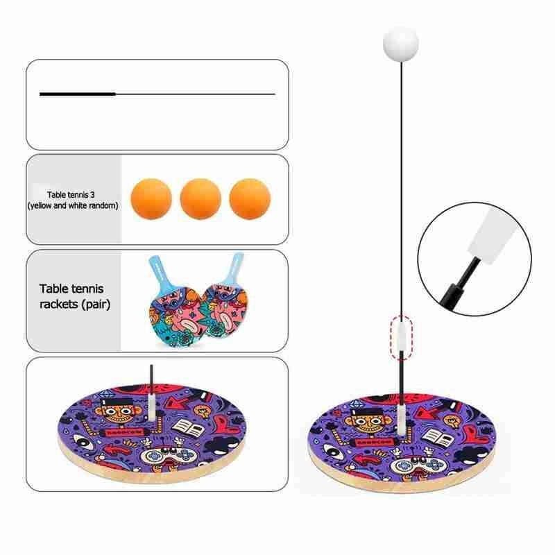 Cute Ping pong Trainer Set Table Tennis Trainer Ball Flexible Robot Shaft Machine Training Rackets Equipment Student Sports O5Q4