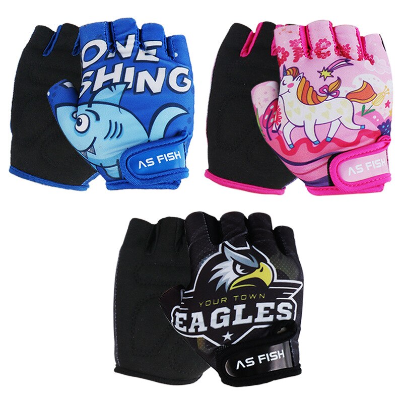 1 para dzieci dzieci pół palca rękawiczki sportowe oddychające antypoślizgowe dla rowerów wałek łyżwa skutery Góra rower 3 kolory