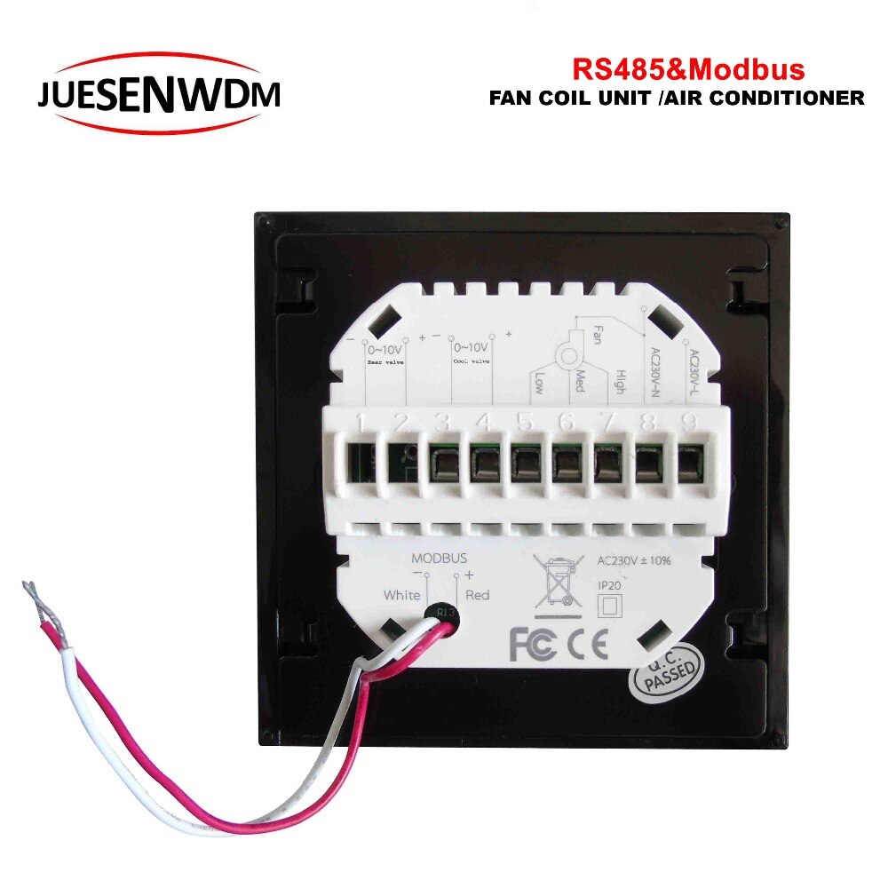 Thermostat proportionnel RS485/MODBUS RTU | 4 tuyaux, 2 tuyaux régulés 0-10V avec communication pour chauffer et refroidir