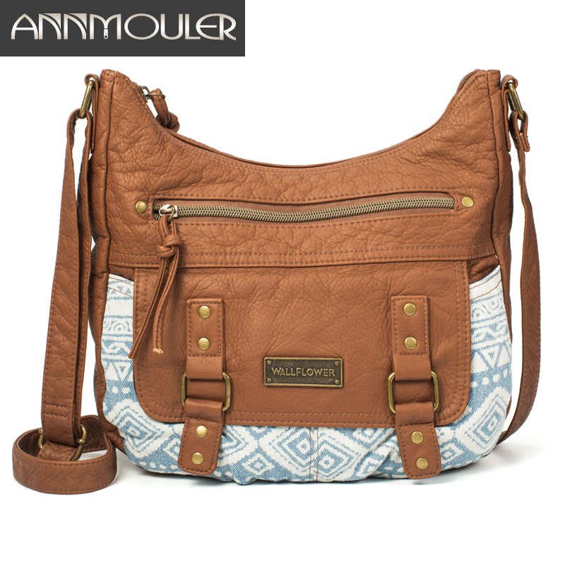 Annmouler Mode Vrouwen Schoudertas Pu Leather Crossbody Bag Tas Voor Meisjes Zachte Vrouwen Handtas Portemonnee