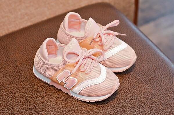 Children Sports Shoes AI LIANG Spring Boys Girls Breathable Sneakers Sneake Comfortable Kids Flats Shoes: Pink / 7.5