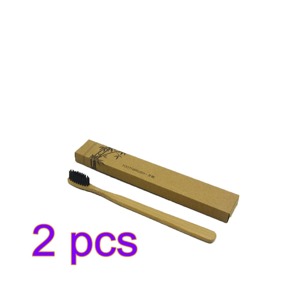 1pc/2 stk voksen / barn miljøvenligt træ tandbørste bambus tandbørste blød bambus fiber træhåndtag tandbørste