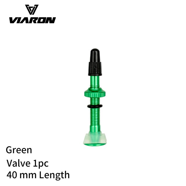 VIARON 2PCS 40/60mm Fahrrad F/V prasta Tubeless Reifen Ventil Rennrad MTB Reifen Luft ventil Legierung Ventil Kappe Für fahrrad Teile: 40mm green 1pc