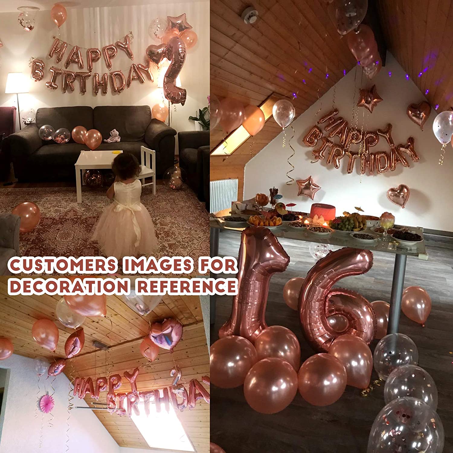 1Set Rose Gold 40th Birthday Party Decoration Happy Birthday Banner Helium Number Balloon 40T Anniversary Adult Party Decoration