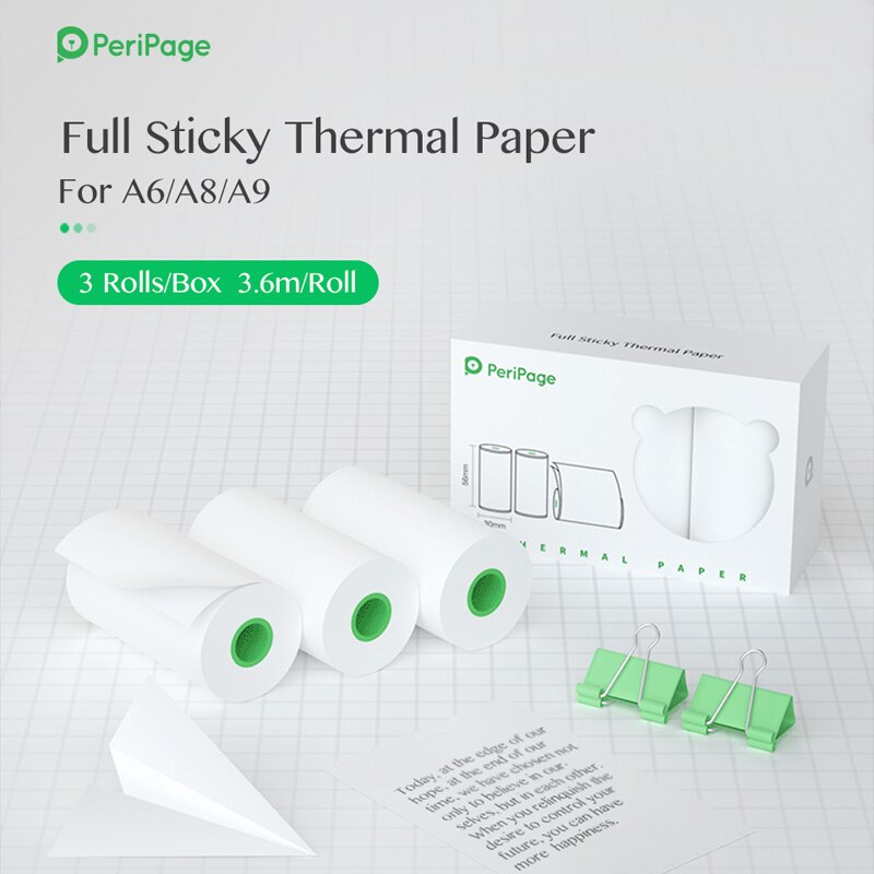 Peripage 56 x 30mm a6 termisk papir etiket papir klistermærke papir til termisk lomme mini printer  a6 a8 foto papeles termicos etikette: Fuldt klæbrig papir