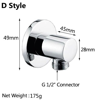 Water Outlet Spout Solid Brass Concealed Shower Plumbing Hose Connector: D style