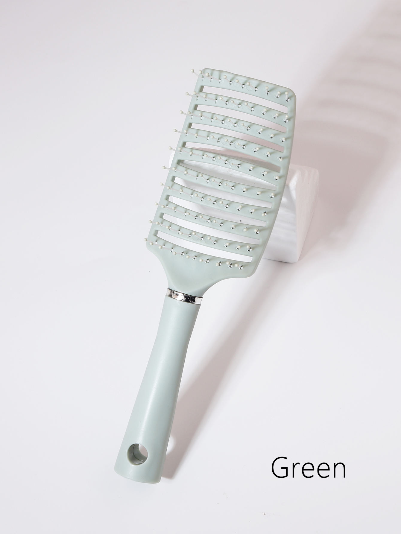 1 pieza de peine de masaje, cepillo de pelo ahuecado, peine de masaje del cuero cabelludo, herramienta de peinado de secado, especial para pelucas de cabello real: Verde