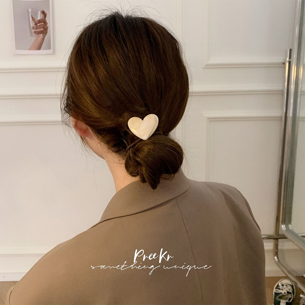 Cuerda para el cabello de acetato a la , lazos para el cabello en forma de corazón, coleteros para niña, tocado para moño, accesorios para el cabello Hokder con cola de caballo