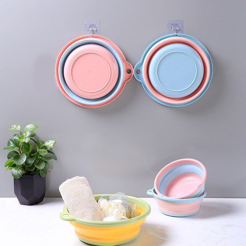 Folding Wash Basin Multifunction Portable Dish Tub For Travel Camping Silicone Collapsible Wash Basins Home Cleaning Tools