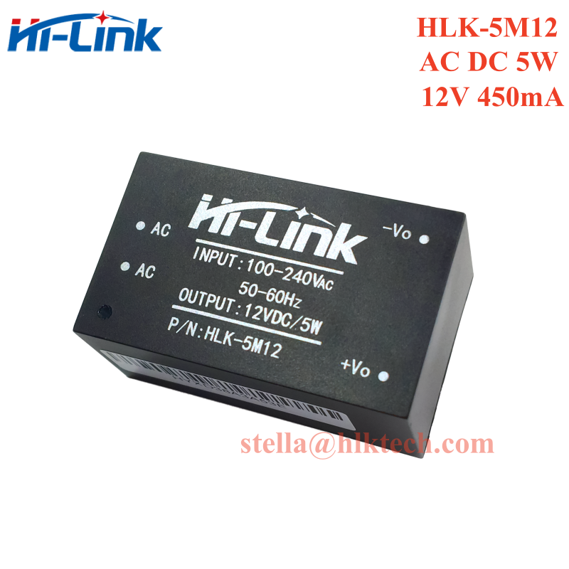 HLK-5M12 HLK-5M05 HLK-5M24 HLK-5M03 HLK-5M09 Hi-Link oryginalny moduł zasilania 5W AC DC 220V do 3.3V/5V/9V/12V/15V/24V przełącznik CE FCC: Black / Bundle1