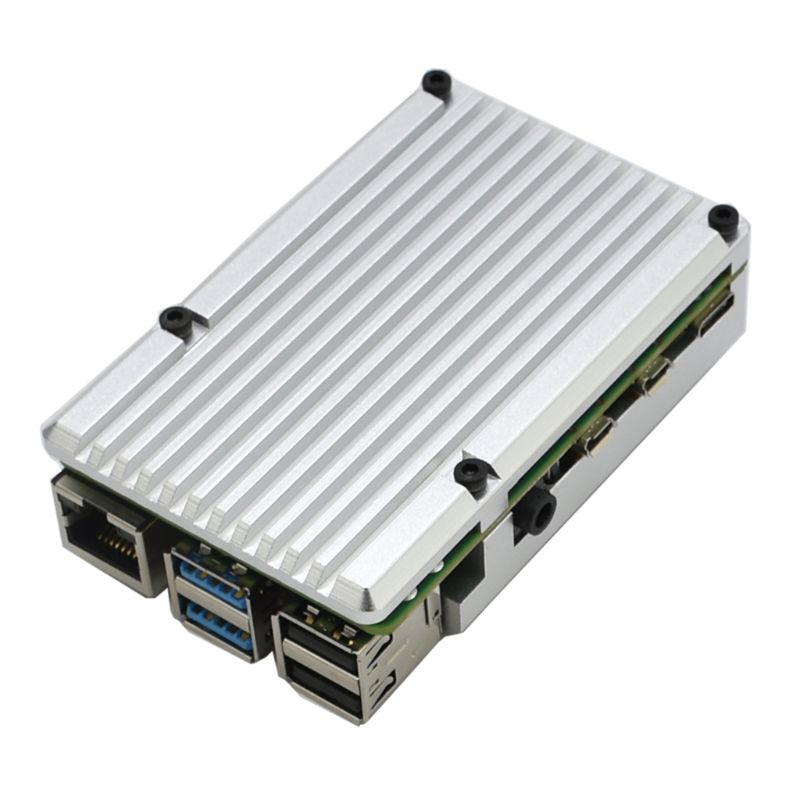 Aluminium Behuizing Case Metal Shell Black Box Uitstralende Plaat Heatsink Cooler voor Raspberry Pi 4 Model B