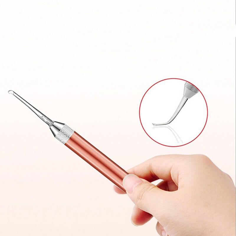 Limpiador de orejas eléctrico con pilas de Color aleatorio limpiador de oídos iluminado eliminación de cera palillo de oreja para niños cureta de oreja doméstica