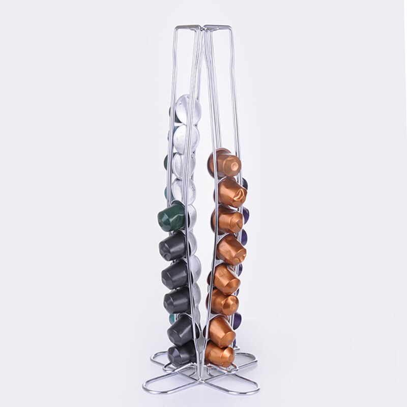 40cups Nespresso Coffee Pod Holder 360° Rotating Rack Coffee Capsule Stand Dolce Gusto Capsule Storage Shelf Organization Holder