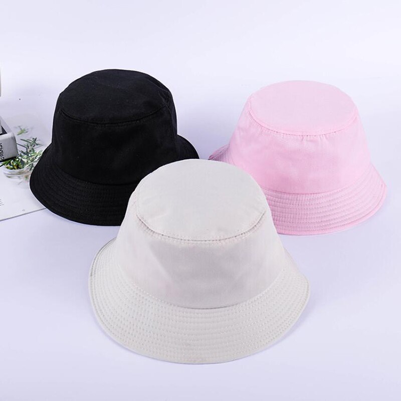 Pêcheur chapeau femme printemps été parasol chapeau homme couleur bonbon plat haut seau chapeaux tête extérieure seau casquettes coton Ne