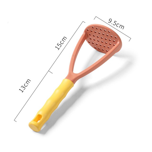 Potatoes Mud Pressure Mud Machine Potato Masher Ricer Fruit Vegetable Tools Portable with Handle Kitchen Gadgets Accessories: Yellow Coffee