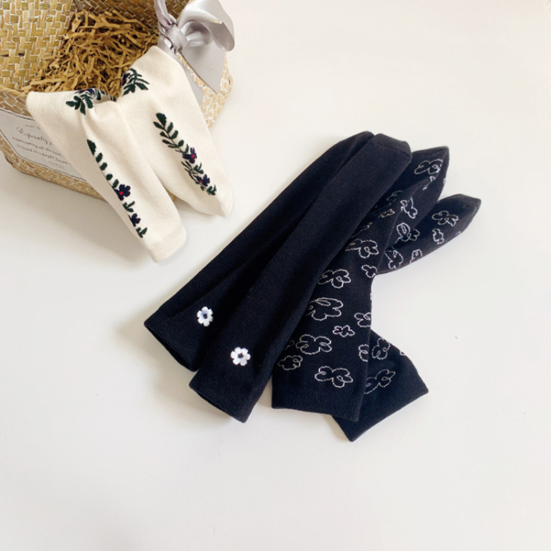 Calzini in cotone per bambina in stile coreano Kawaii giappone moda fiori primavera autunno calzini per bambini alti al ginocchio
