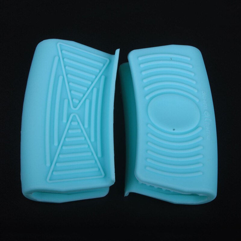 Siliconen pannenlappen 2 stuks praktische hittebestendige handschoenen oven mini handschoenen hittebestendige anti-verbrandingshandschoenen houders hittebestendige handschoenen: Hemelsblauw