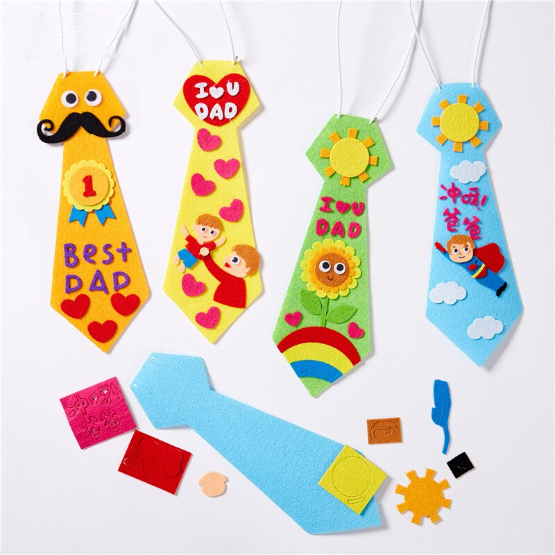 kindergarten lots arts crafts diy toys Dad tie crafts kids educational for children&#39;s toys girl/boy christmas 16906