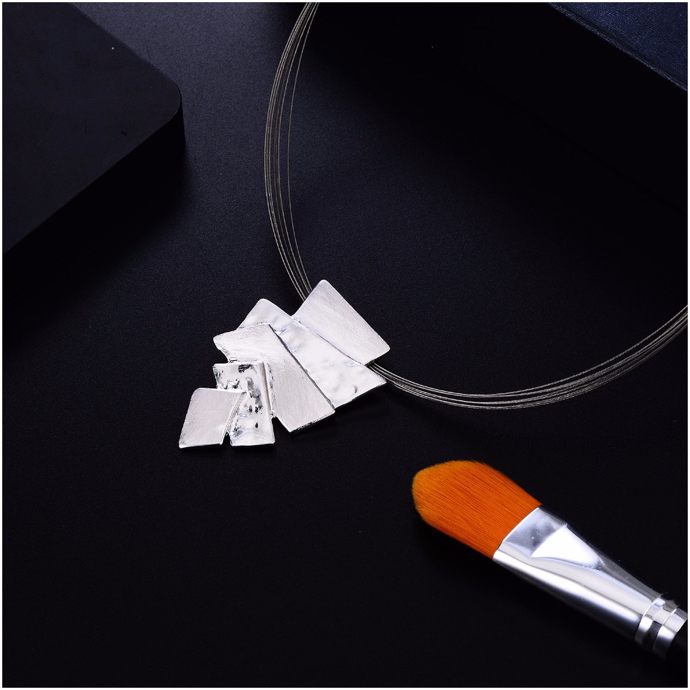 HONGYE Silver Color Necklace Chain Jewelry Women Accessories Long Unique Pendant Necklace collier femme