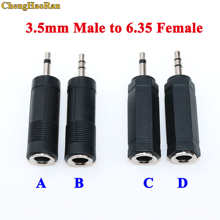 ChengHaoRan 2Stck Männlichen zu 6,5mm Weibliche 3,5 stecker zu 6,35 Jack Mono Stereo Lautsprecher Audio- Adapter konverter für telefon PC Notizbuch