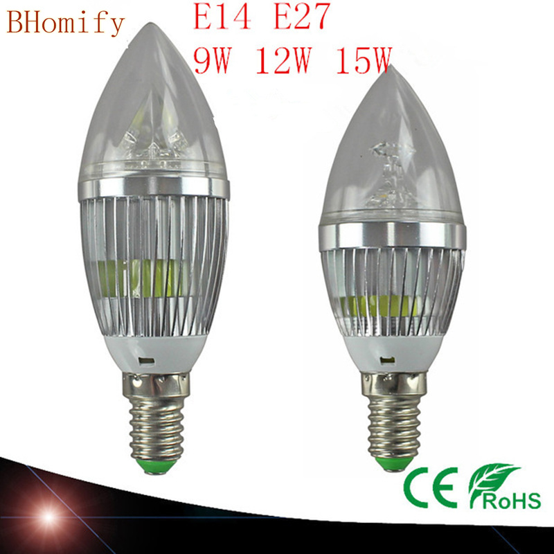 LED-Kandelaber-Glühbirne, Kerzenlicht, E14, E27, 9 W, 12 W, 15 W, warm/natur/kaltweiß, Dimmlampe, 110 V, 220 V, LED-Glühbirne, CE ROHS