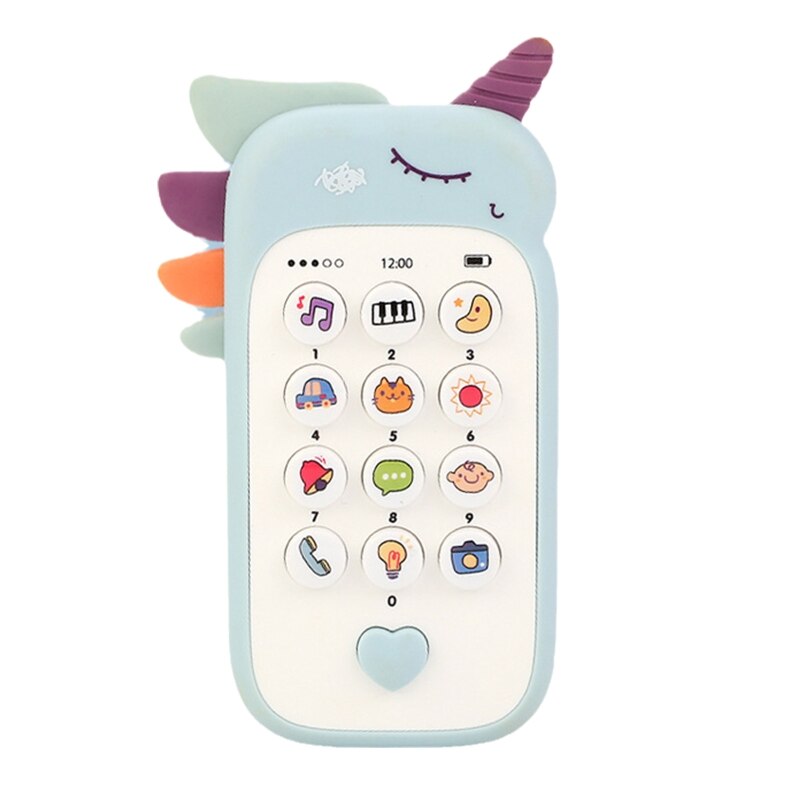 Giocattoli di apprendimento del bambino musica giocattolo vocale giocattolo educativo precoce giocattoli per bambini giocattoli per bambini con luci musicali canzoni di risata per bambino: Unicorn blue