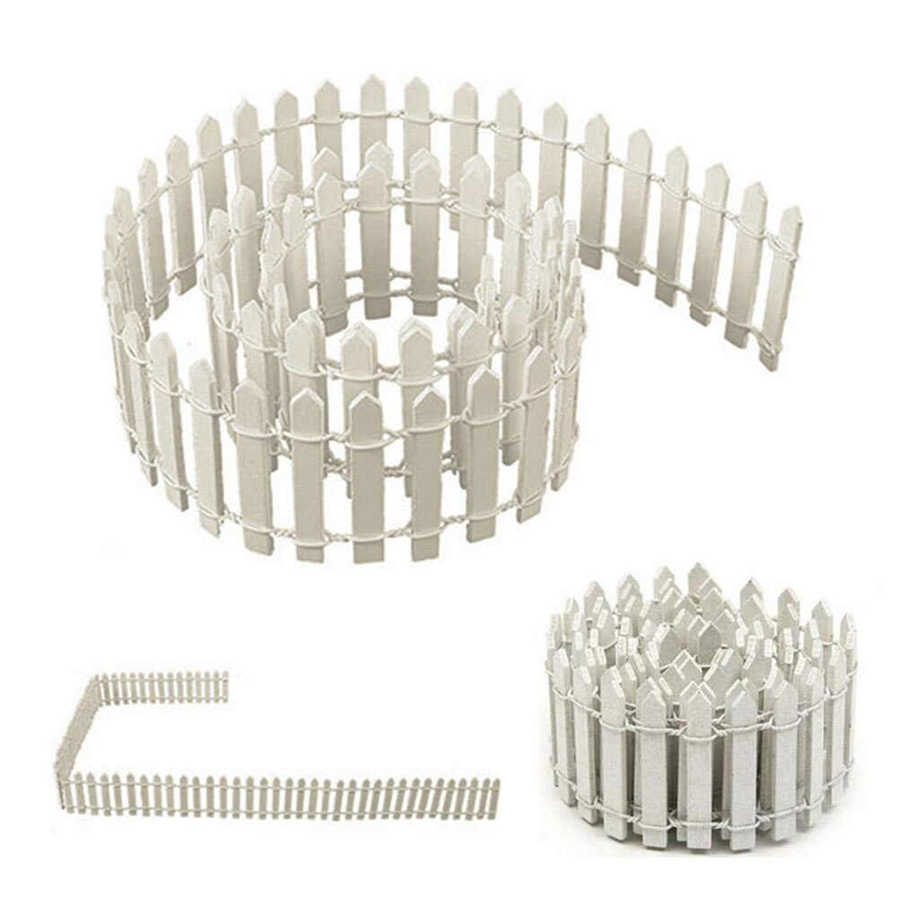 Mini Houten Hek Barrière Houten Craft Hek Diy Tuin Kit Plant Bloem Ingemaakte Landschap Decor Accessoires Buigbare Hek