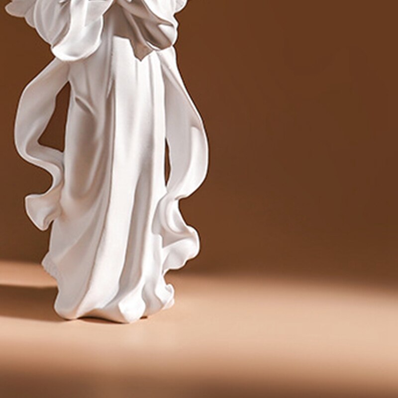 Figurines de fée en résine blanche Vintage, statue de fille ange créative nordique, décoration d&#39;intérieur de bureau pour la maison,