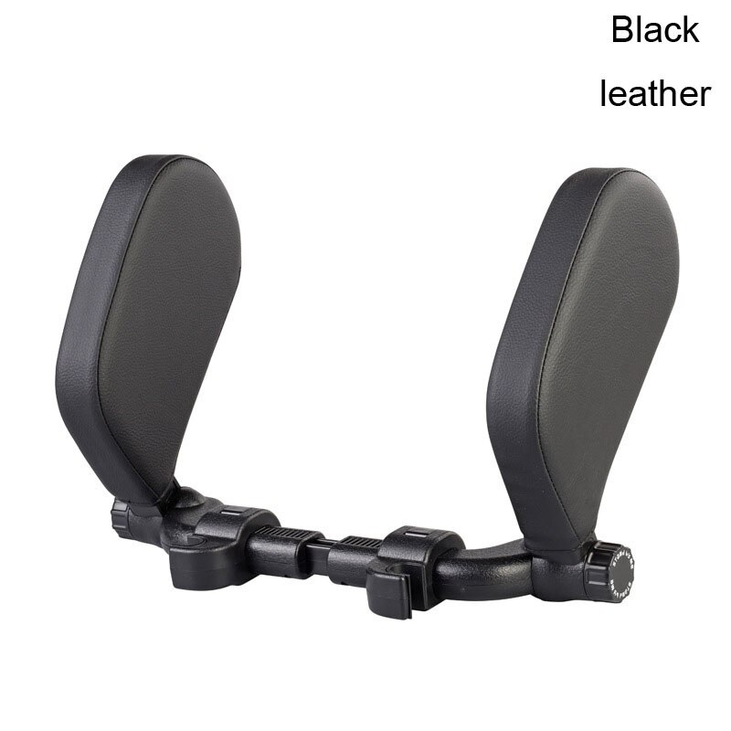 Auto Hoofdsteun Kussen Reizen Rest Nekkussen Ondersteuning Oplossing Voor Kinderen Kussen En Volwassenen Auto Seat Hoofd Kussen Auto kussen: black PU