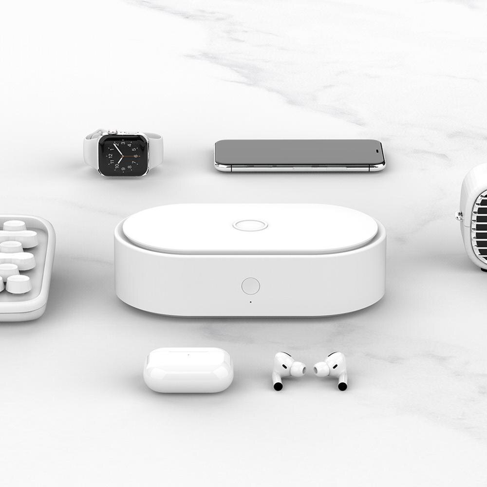 Portable UVC Ultrasonic cleaner Sterilizer Box Phone Personal Sanitizer Disinfection Cabinet UV Light Lamp Wireless Charging: Default Title