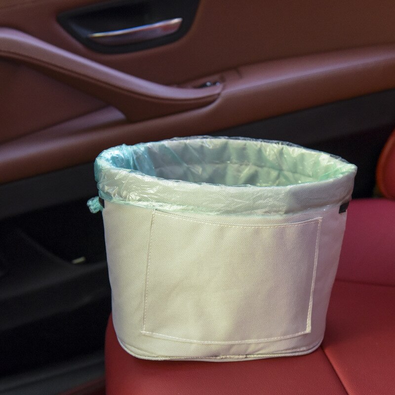 Opvouwbare auto-organizer, vuilniszak, autostoel-organizer, kofferbak-opbergaccessoires, vuilnisbak, auto-afvalbak, vuilnisbak: Beige