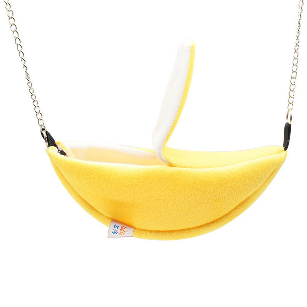 Hamster banan boet banan form hus hängmatta våningssäng hus leksaker bur för socker segelflyg hamster små djur fågel husdjur: Gul