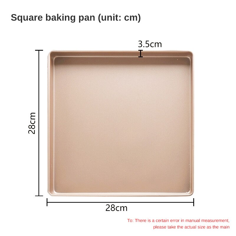 Rectangular Baking Tray 9 Sizes Nonstick Carbon Steel Baking Pan Cake Baking Pan Cake Tools Baking Tools: 28x28cm