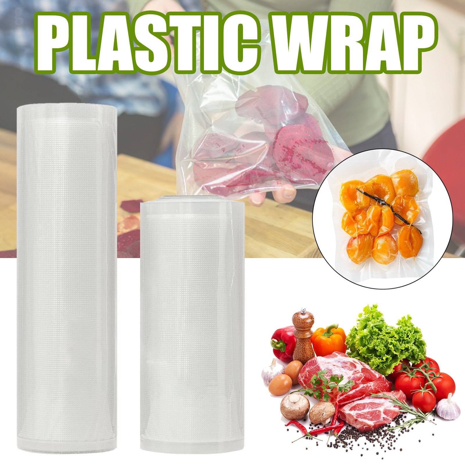 Vacuüm Sealer Zakken Voor Voedsel Saver Sluitmachine Plastic Opslag Vacuümzak Keuken Packer Vacum Tas 2 Verpakking Rolls